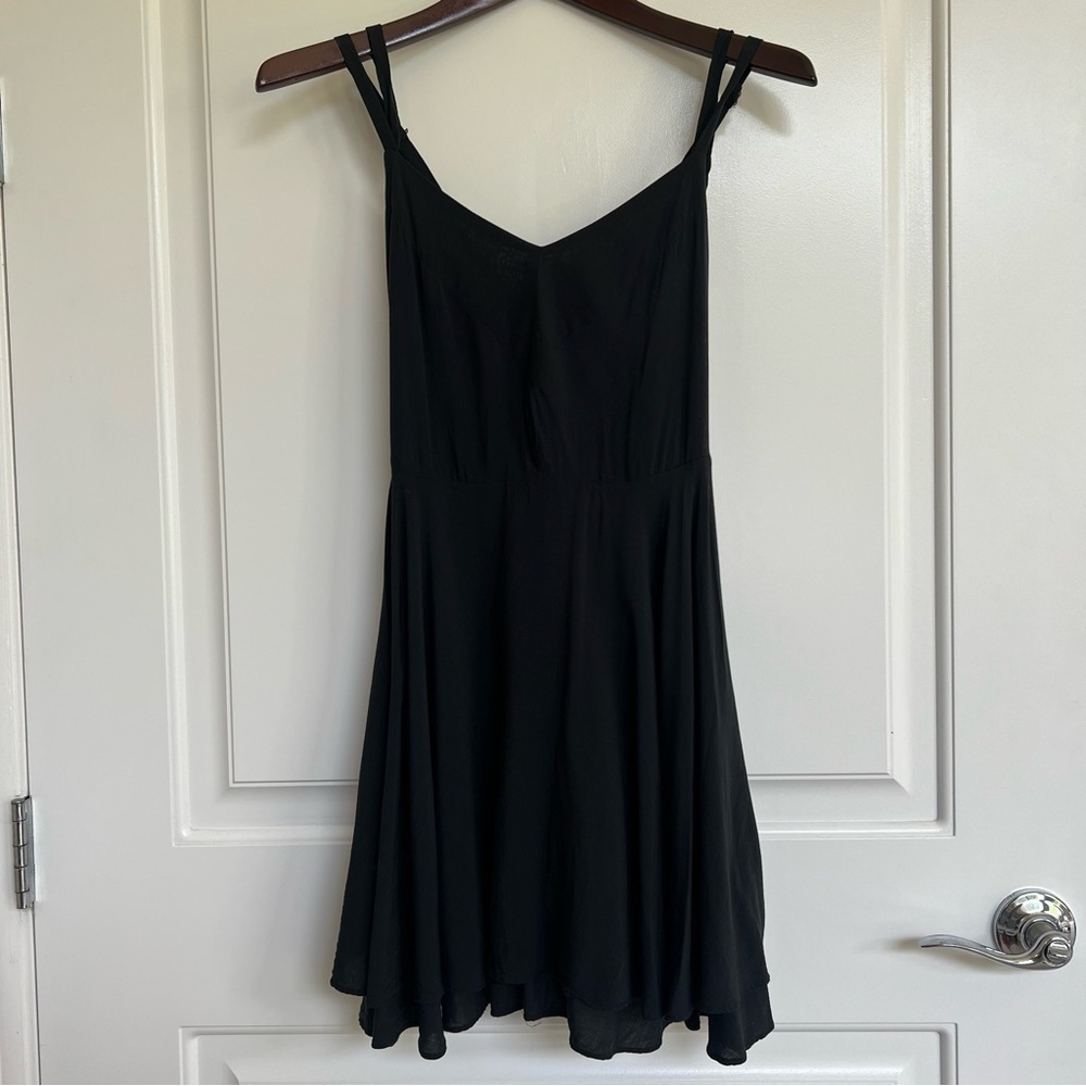 UO Women’s Kimchi Blue Fit and Flare Strappy Back Black Mini Cocktail Dress